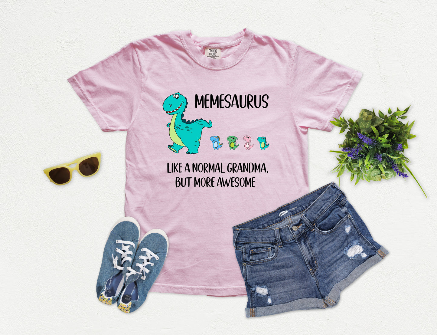 Custom Memesaurus With Little Dino Followers Shirt | Comfort Colors Vintage Style Meme Shirt