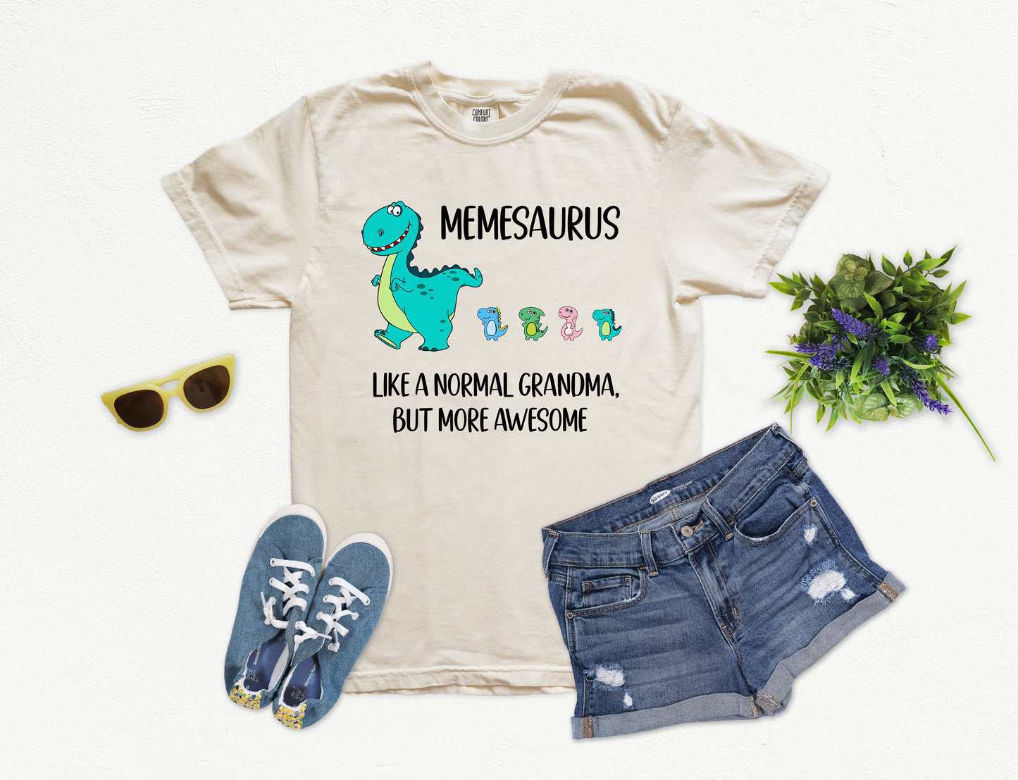Custom Memesaurus With Little Dino Followers Shirt | Comfort Colors Vintage Style Meme Shirt