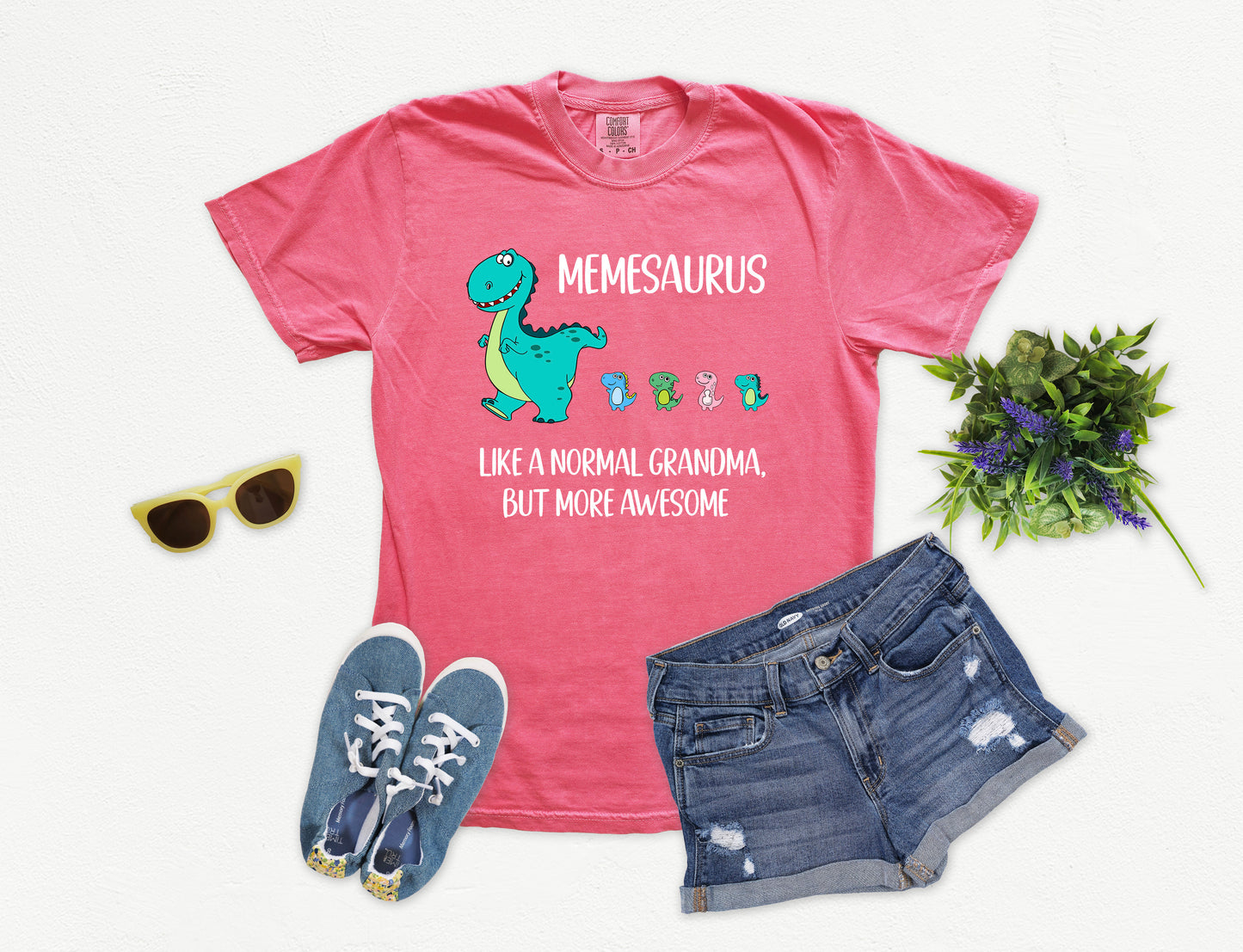 Custom Memesaurus With Little Dino Followers Shirt | Comfort Colors Vintage Style Meme Shirt