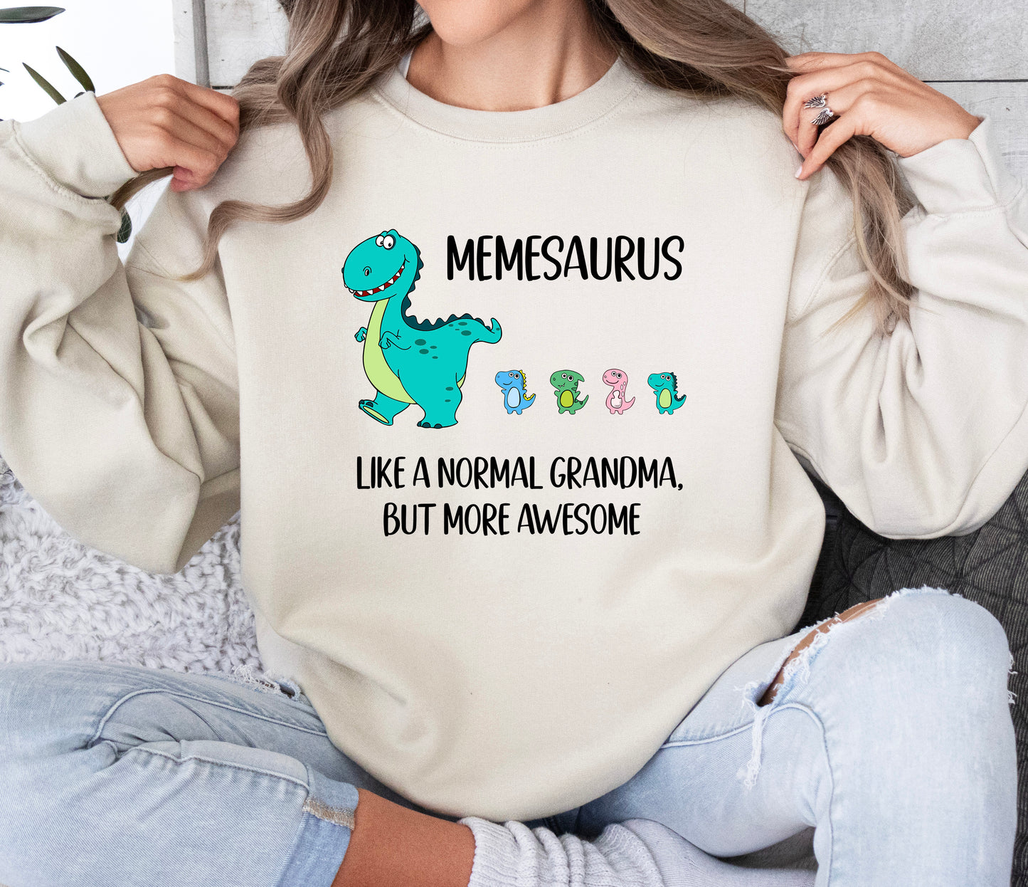 Custom Memesaurus Followers With Little Dino Followers Sweatshirt | Meme Sweatshirt