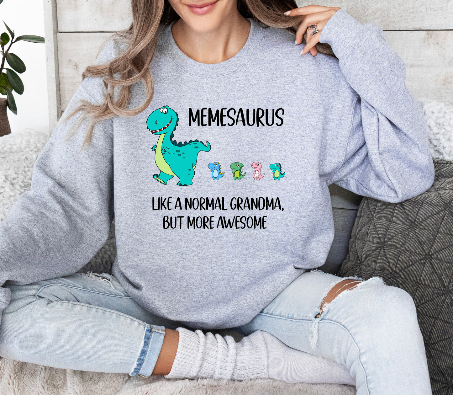 Custom Memesaurus Followers With Little Dino Followers Sweatshirt | Meme Sweatshirt