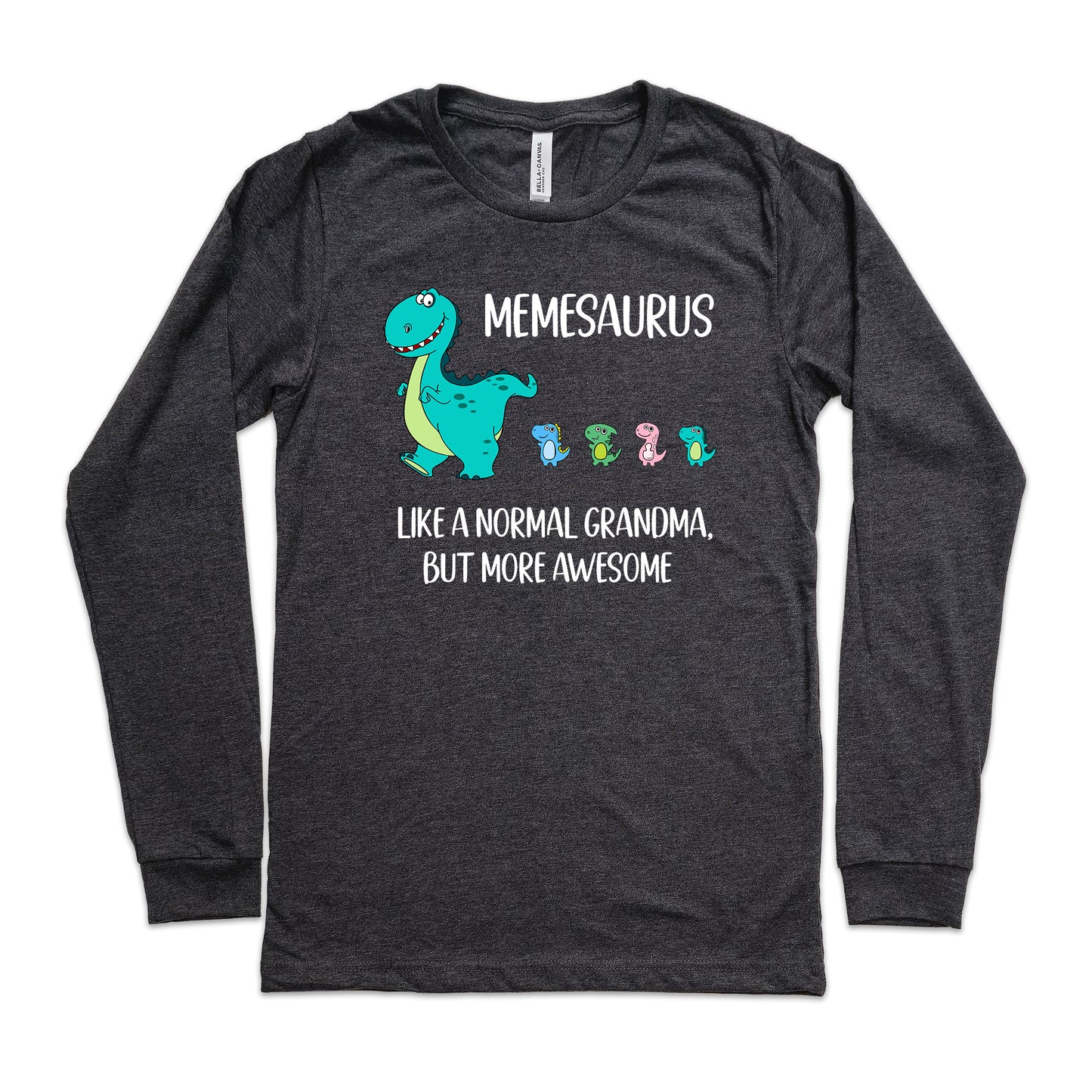 Memesaurus Followers With Little Dino Followers Long Sleeve Shirt | Long Sleeve Meme Shirt
