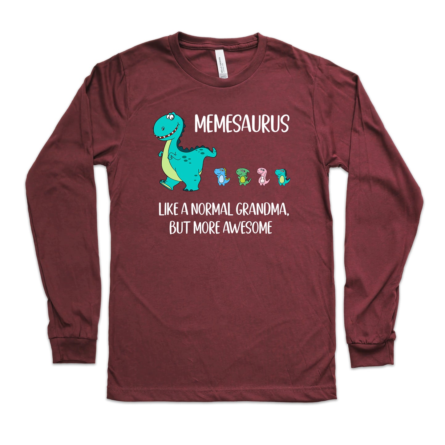 Memesaurus Followers With Little Dino Followers Long Sleeve Shirt | Long Sleeve Meme Shirt