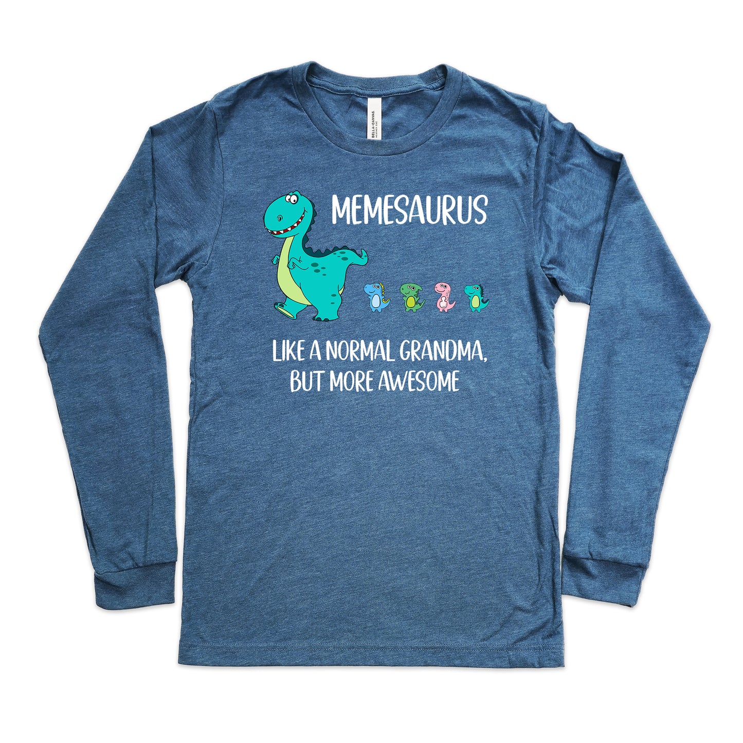 Memesaurus Followers With Little Dino Followers Long Sleeve Shirt | Long Sleeve Meme Shirt