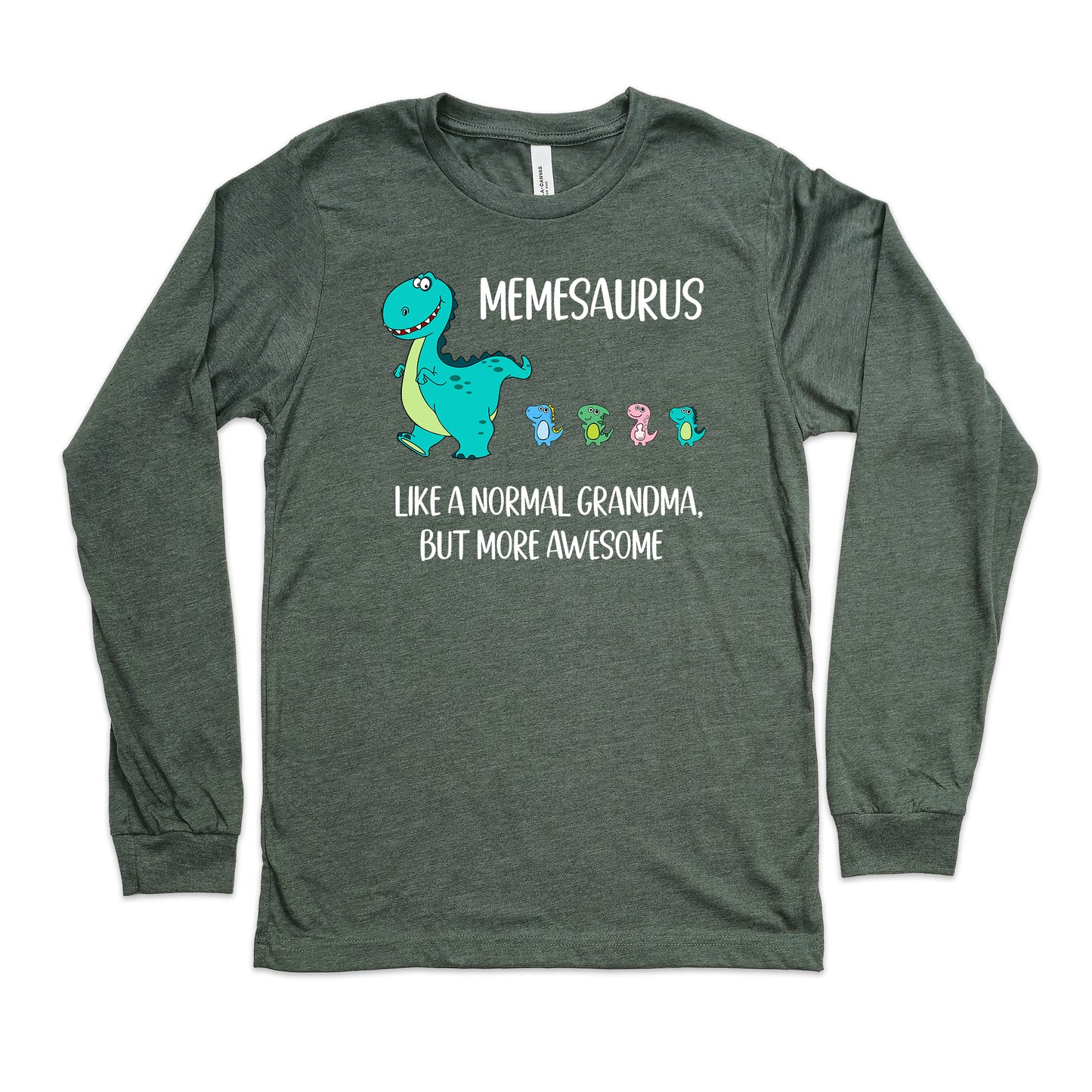 Memesaurus Followers With Little Dino Followers Long Sleeve Shirt | Long Sleeve Meme Shirt