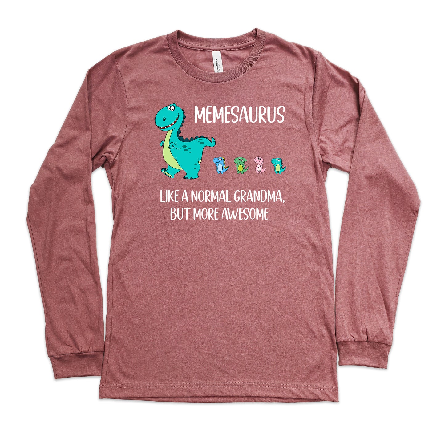 Memesaurus Followers With Little Dino Followers Long Sleeve Shirt | Long Sleeve Meme Shirt