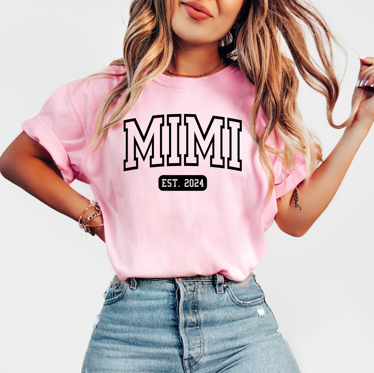 Custom University Style Mimi Shirt | Comfort Colors Vintage Style Mimi Shirt