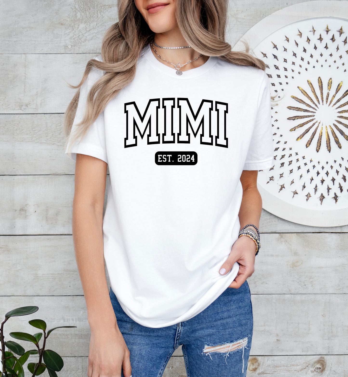 Custom University Style Mimi Shirt | Light Garment