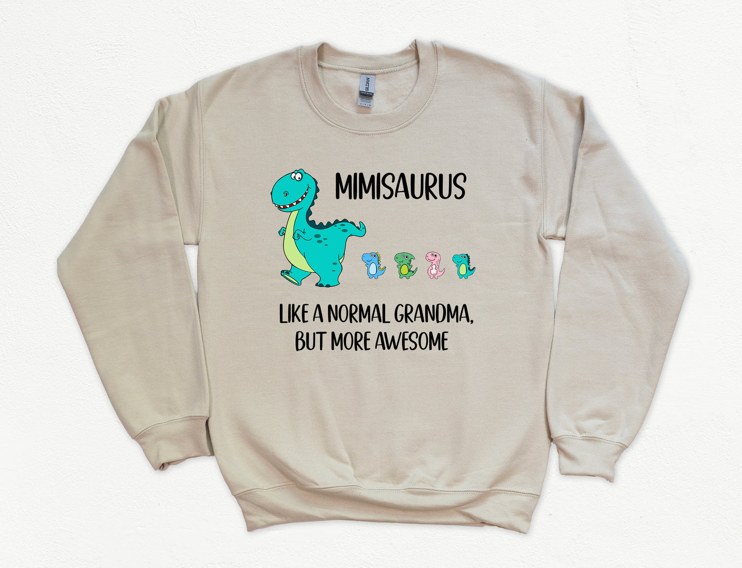 Custom Mimisaurus With Little Dino Followers Sweatshirt | Mimi Sweatshirt