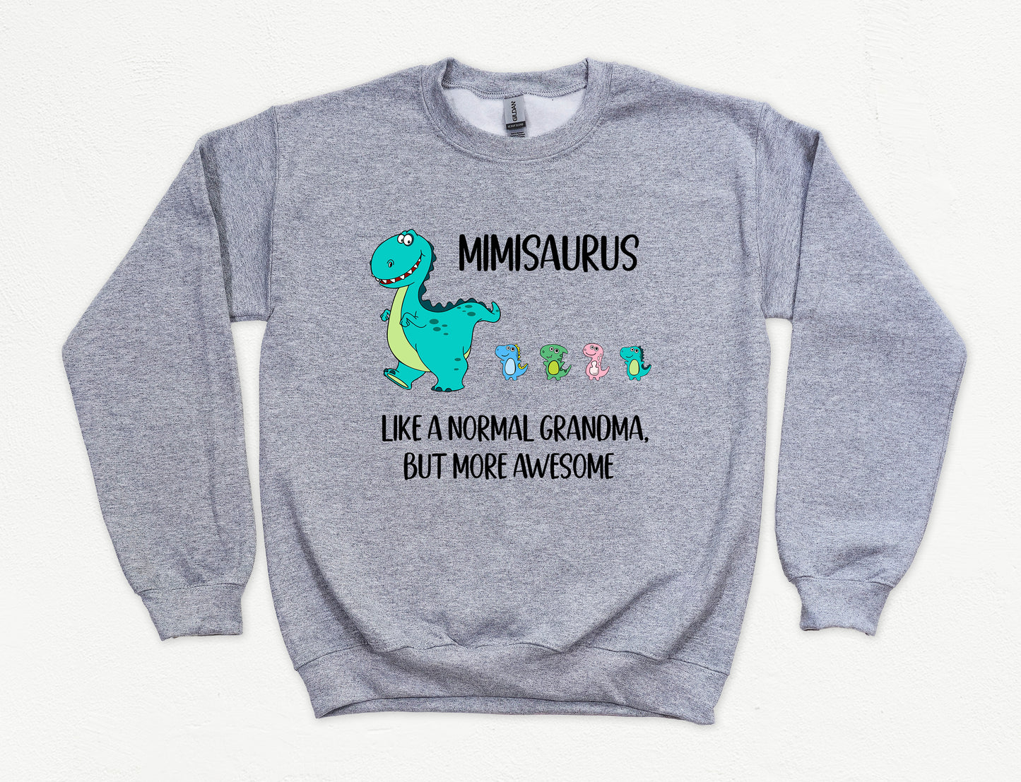 Custom Mimisaurus With Little Dino Followers Sweatshirt | Mimi Sweatshirt