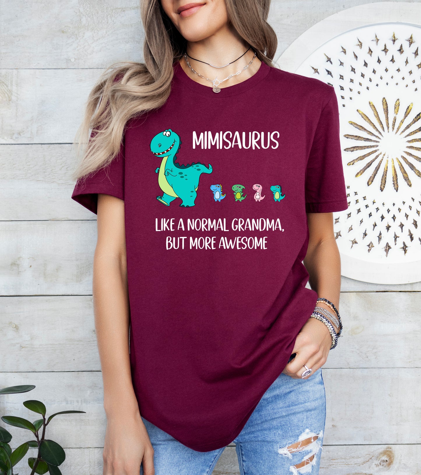 Custom Mimisaurus With Little Dino Followers Shirt | Mimi Shirt