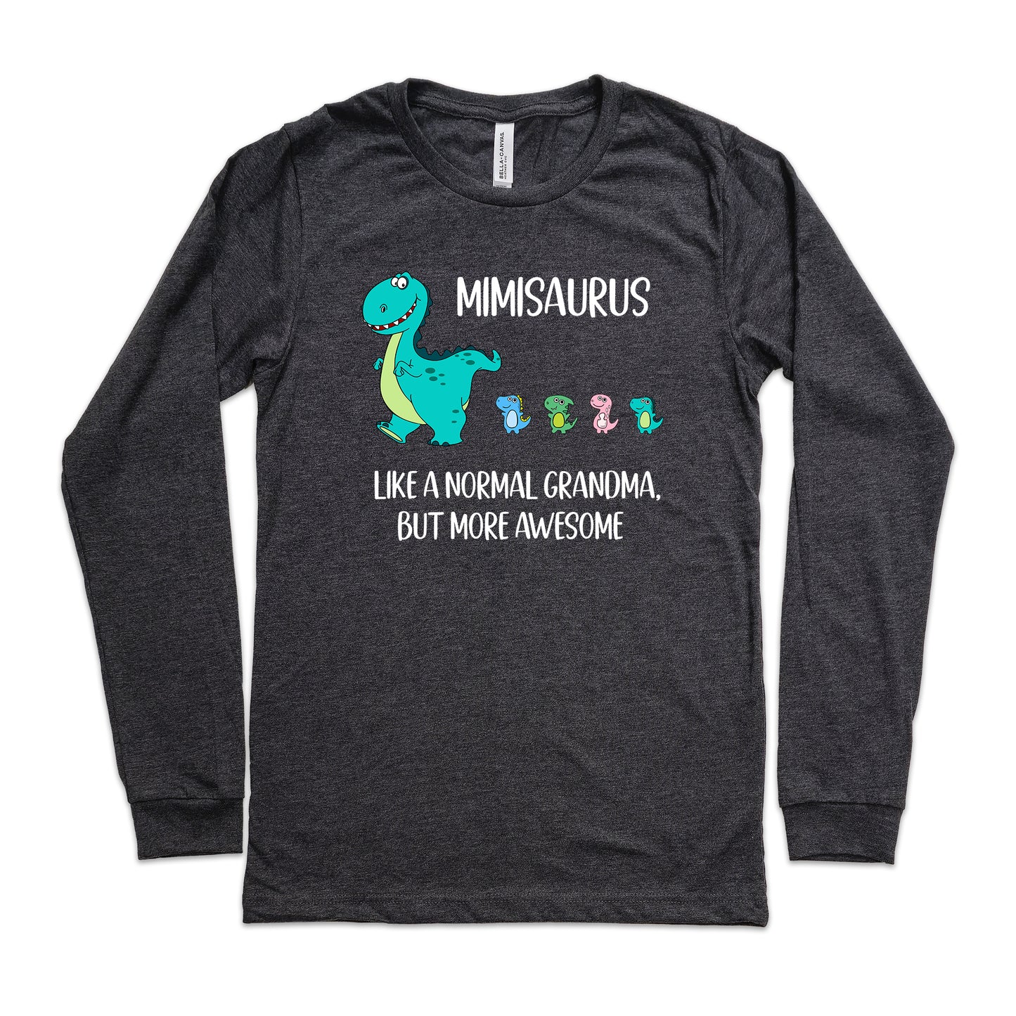 Custom Mimisaurus With Little Dino Followers Shirt Long Sleeve | Long Sleeve Mimi Shirt