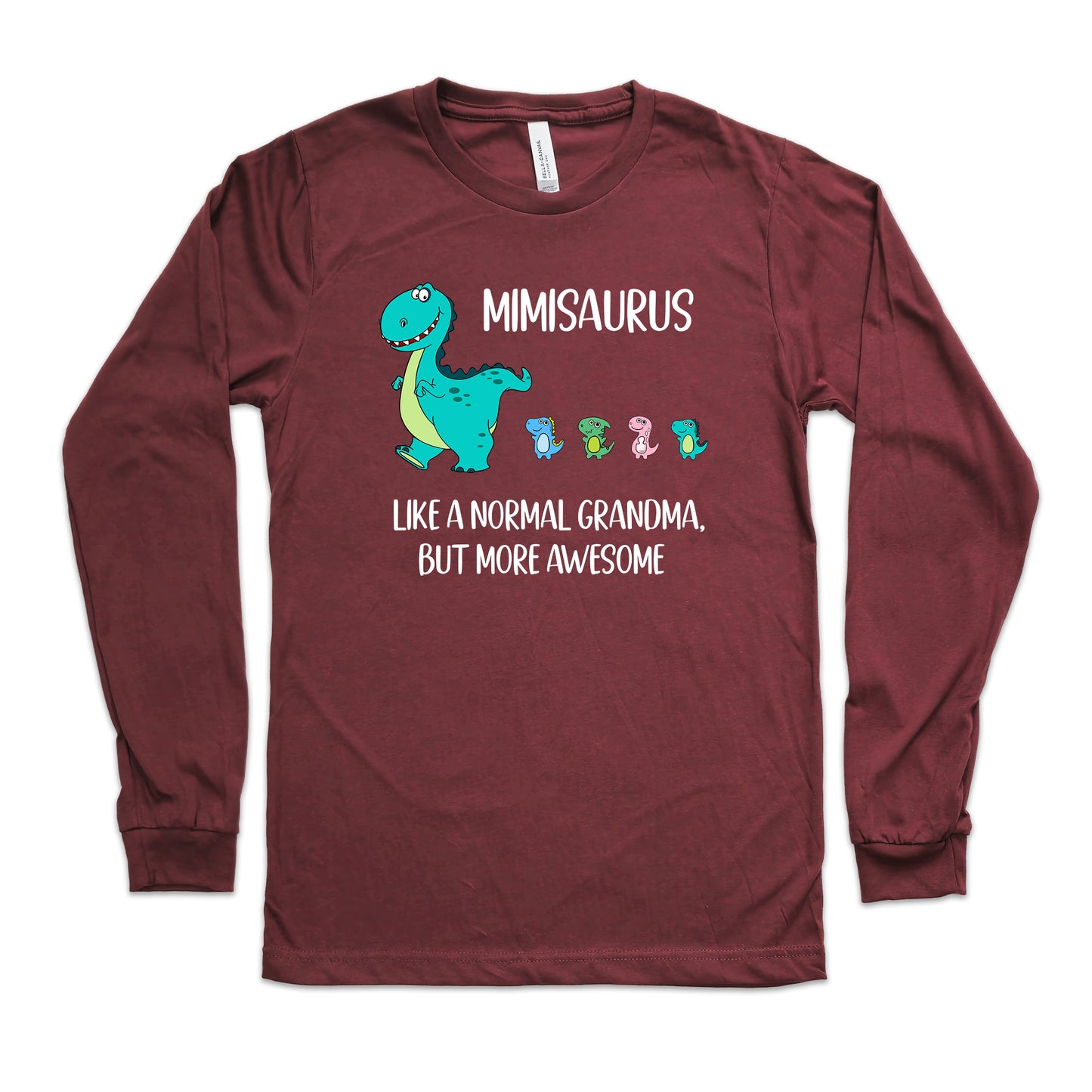 Custom Mimisaurus With Little Dino Followers Shirt Long Sleeve | Long Sleeve Mimi Shirt