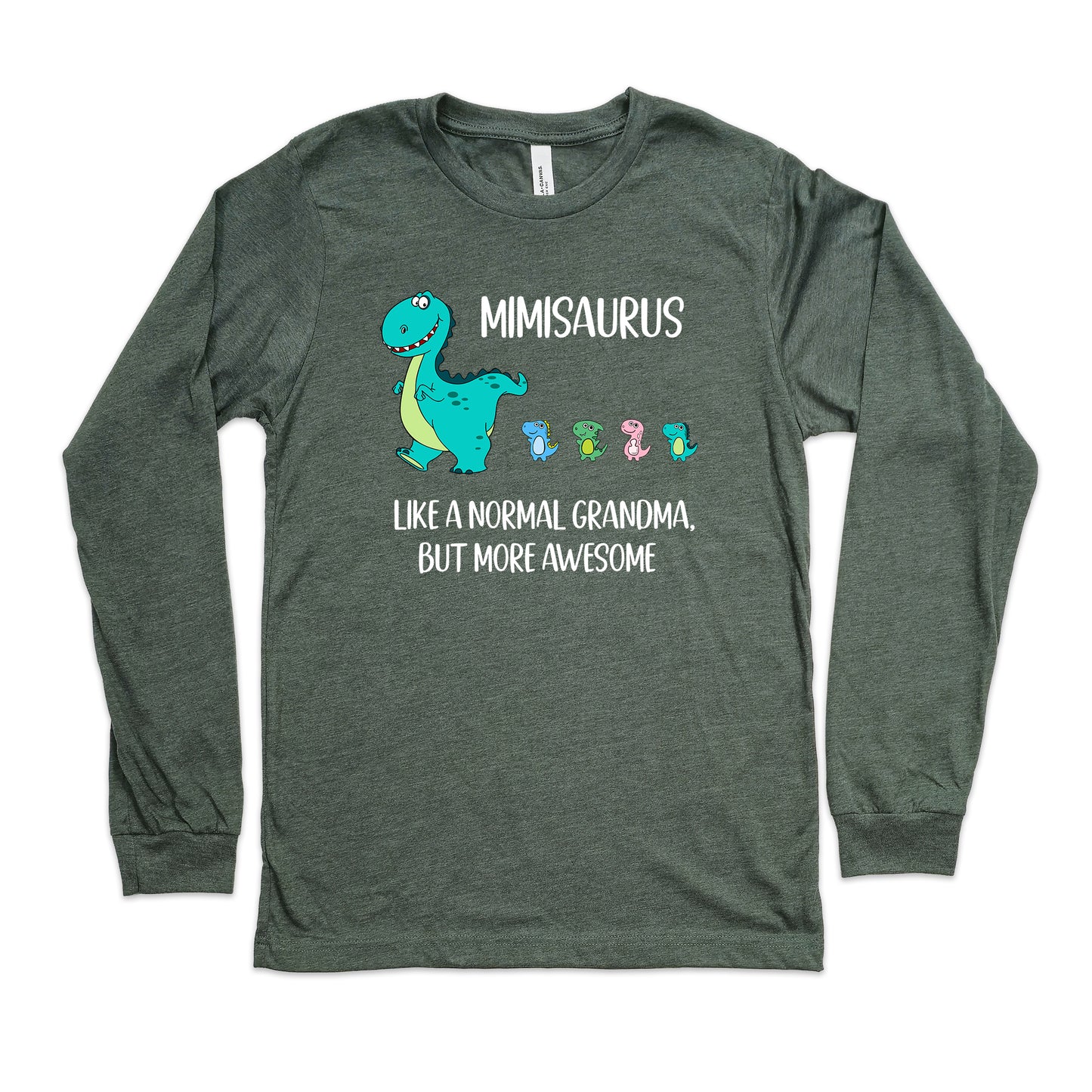 Custom Mimisaurus With Little Dino Followers Shirt Long Sleeve | Long Sleeve Mimi Shirt