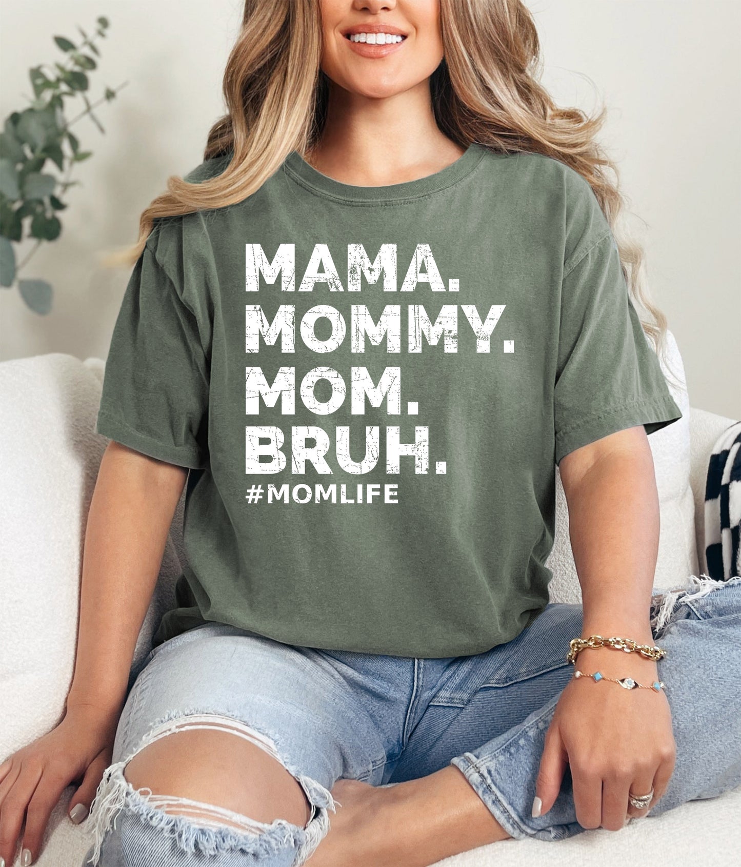 Mama Mommy Mom Bruh Shirt | Comfort Colors Vintage Style Mom Shirt | Mom of Boys Shirt