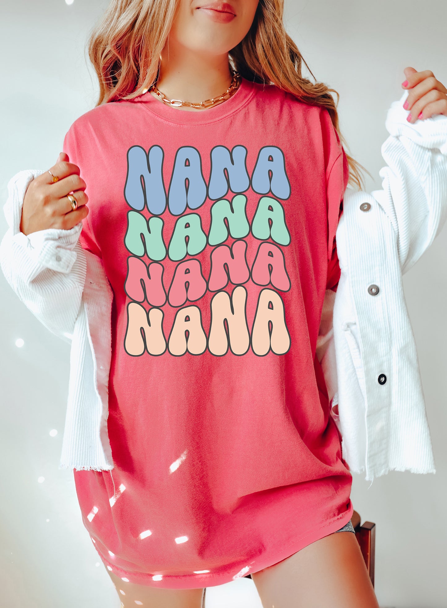 Retro Wave Nana Shirt | Comfort Colors Vintage Style Nana Shirt