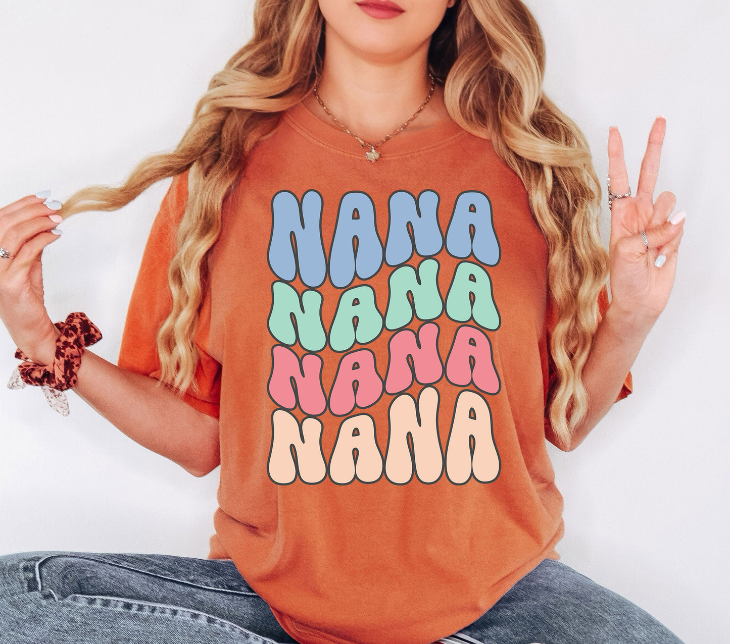 Retro Wave Nana Shirt | Comfort Colors Vintage Style Nana Shirt