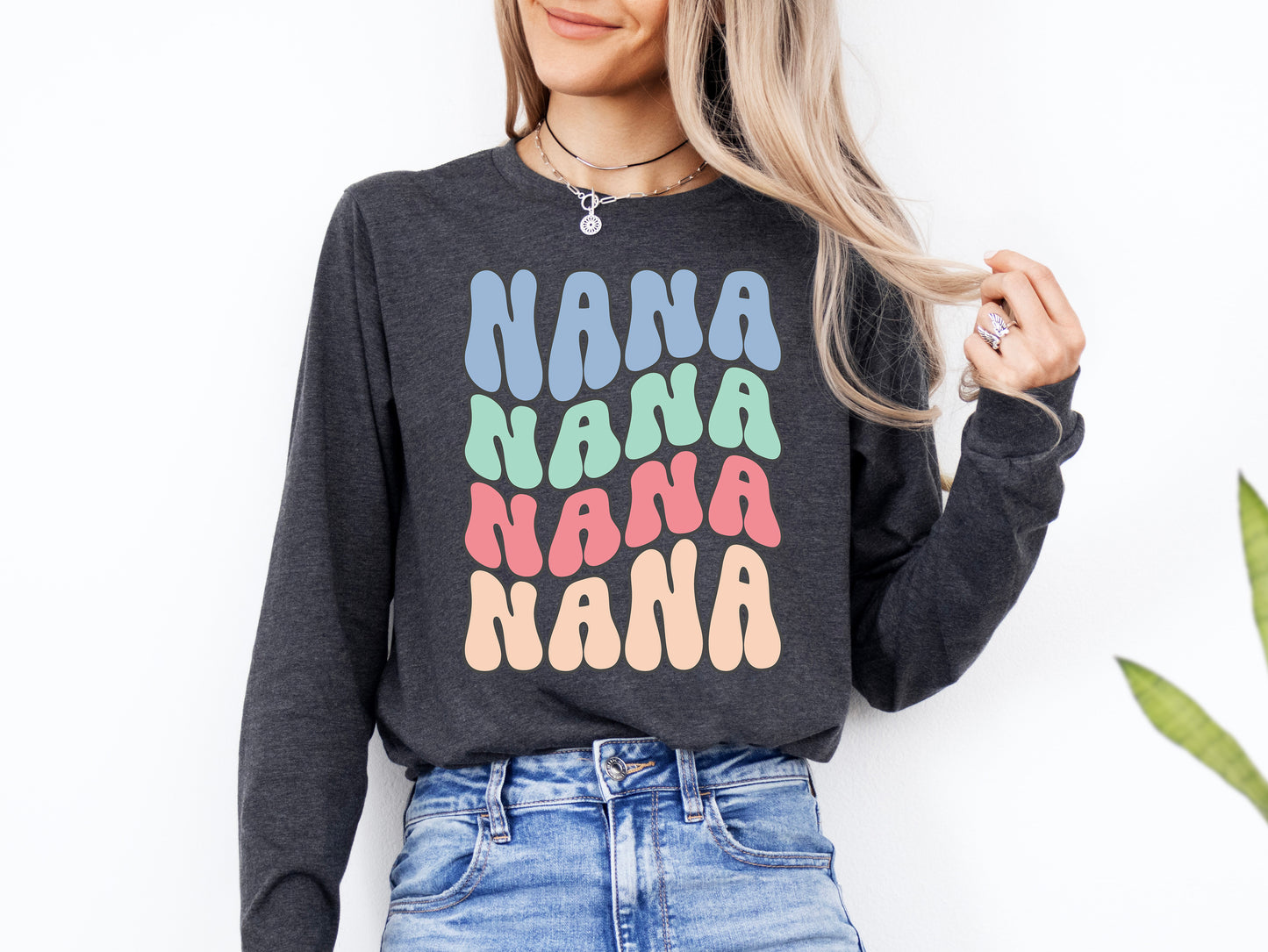 Retro Wave Nana Shirt Long Sleeve | Long Sleeve Nana Shirt
