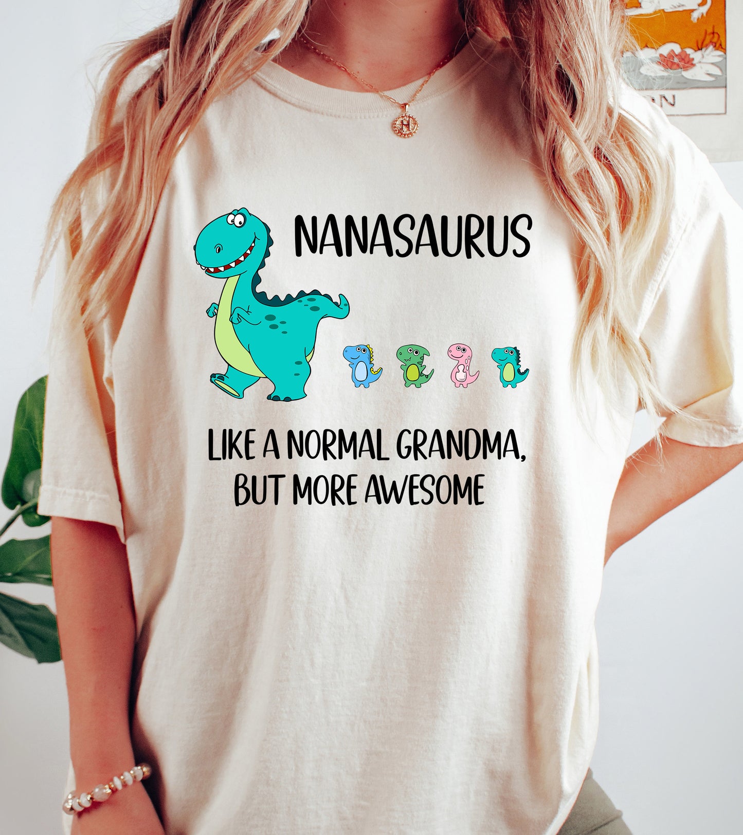 Custom Nanasaurus Shirt With Little Dino Followers | Comfort Colors Vintage Style Nana Shirt