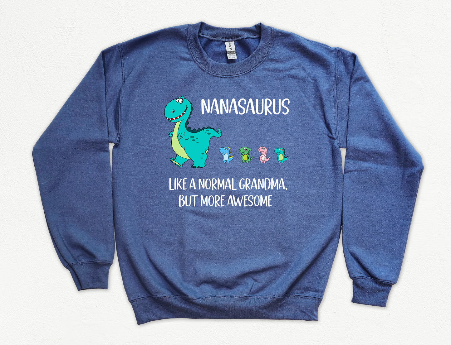 Custom Nanasaurus With Little Dino Followers Sweatshirt | Nana Sweatshirt
