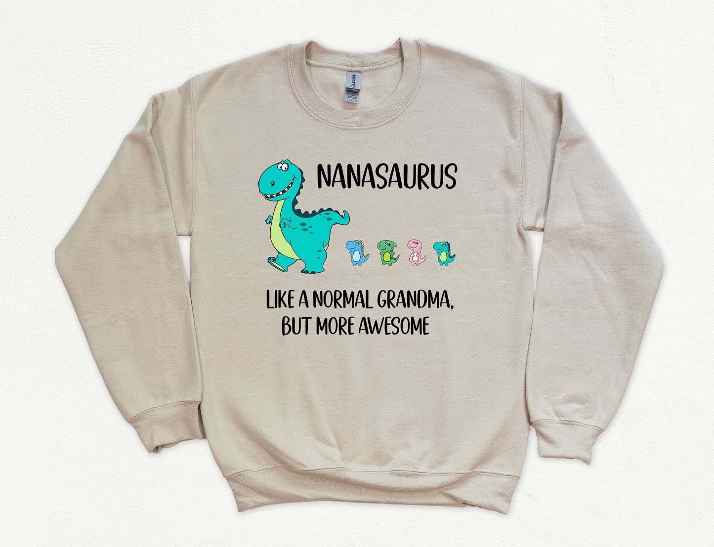 Custom Nanasaurus With Little Dino Followers Sweatshirt | Nana Sweatshirt