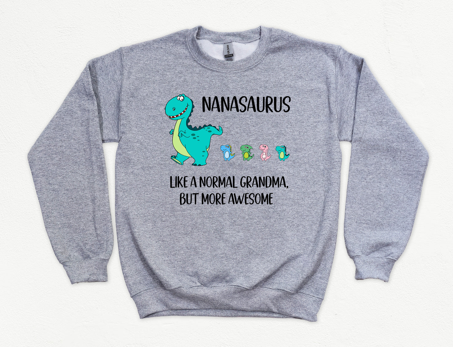 Custom Nanasaurus With Little Dino Followers Sweatshirt | Nana Sweatshirt
