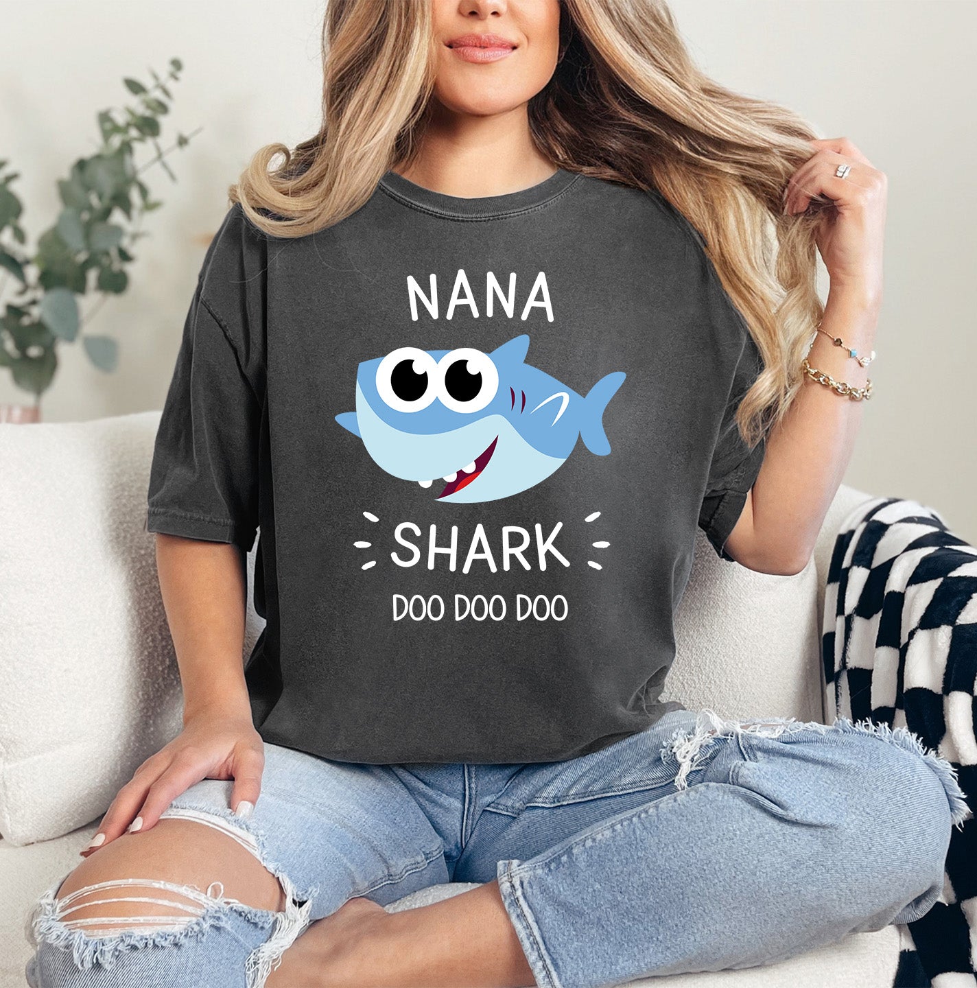 Nana Shark Shirt | Comfort Colors Vintage Style Nana Shirt