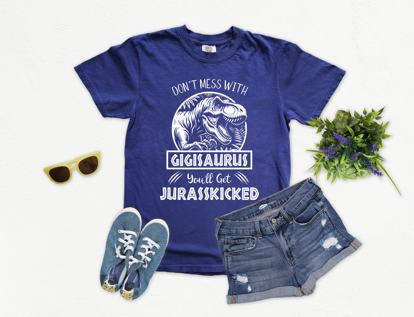 Jurassic Gigisaurus Shirt | Comfort Colors Vintage Style Funny Gigi Shirt