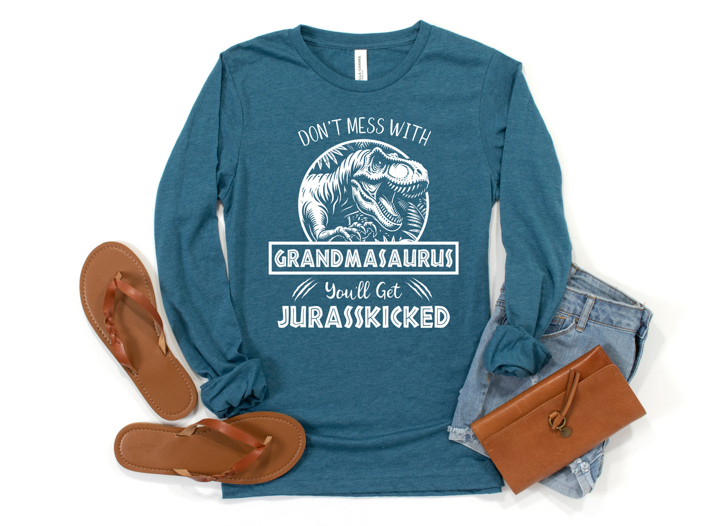 Jurassic Grandmasaurus Shirt Long Sleeve | Long Sleeve Funny Grandma Shirt