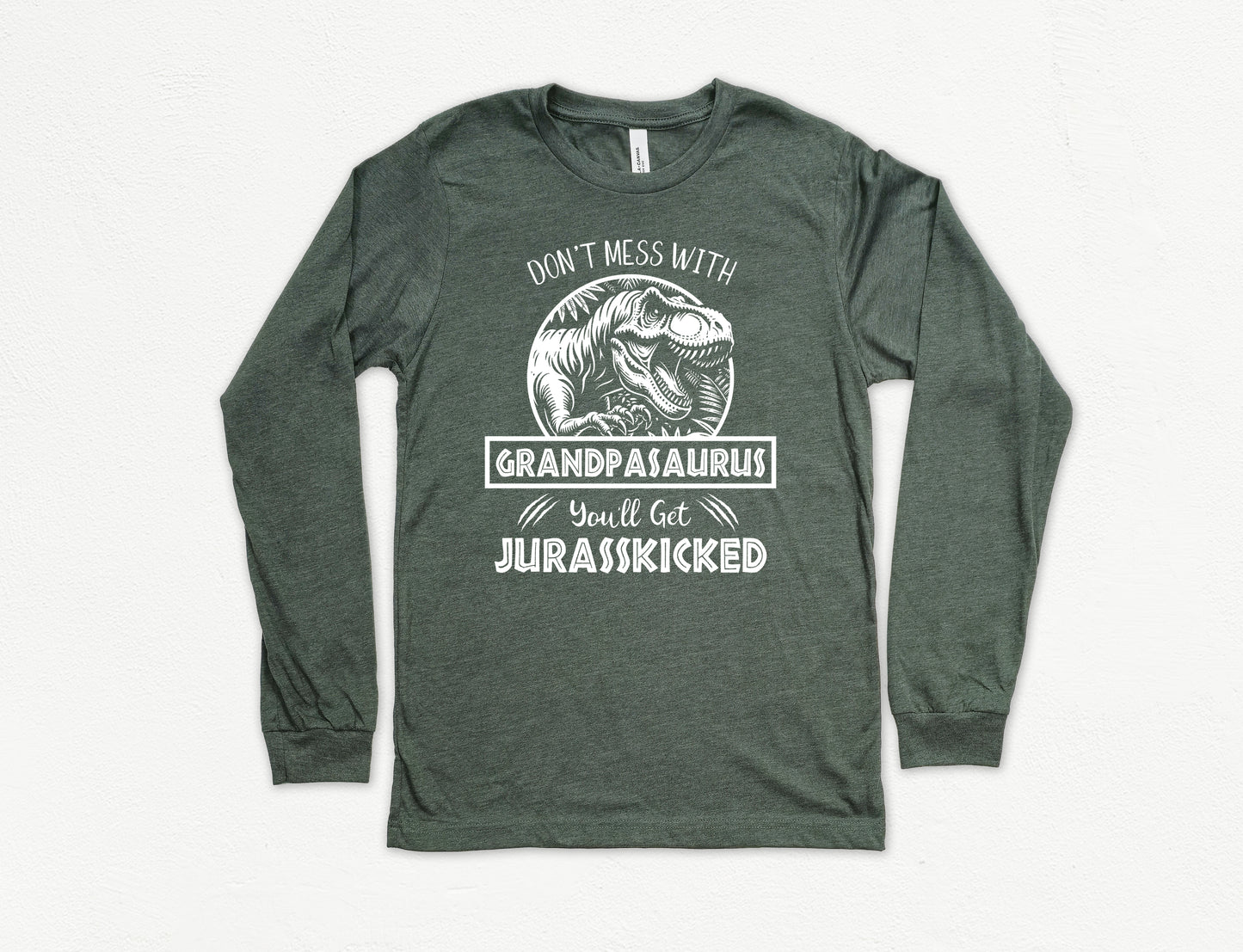 Jurassic Grandpasaurus Shirt Long Sleeve | Long Sleeve Grandpa Shirt