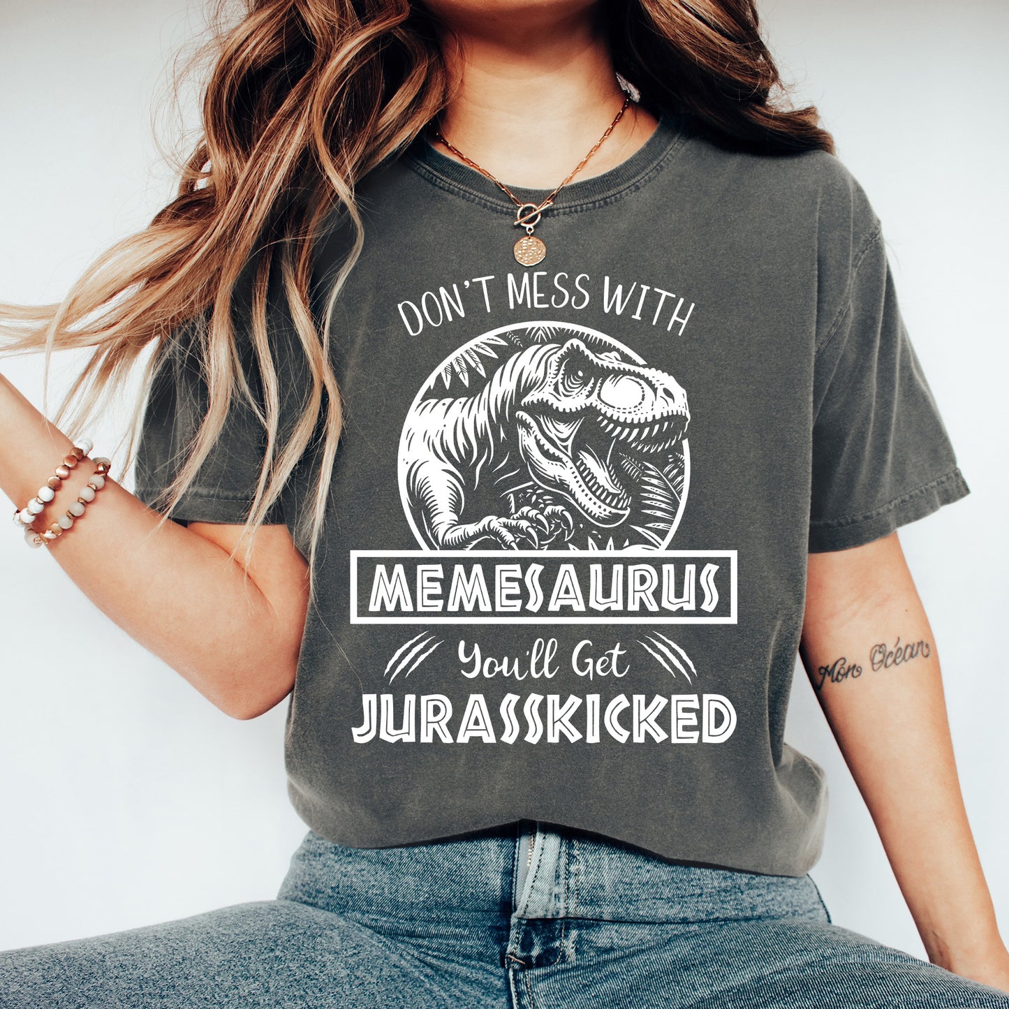 Jurassic Memesaurus Shirt | Comfort Colors Vintage Style Funny Meme Shirt