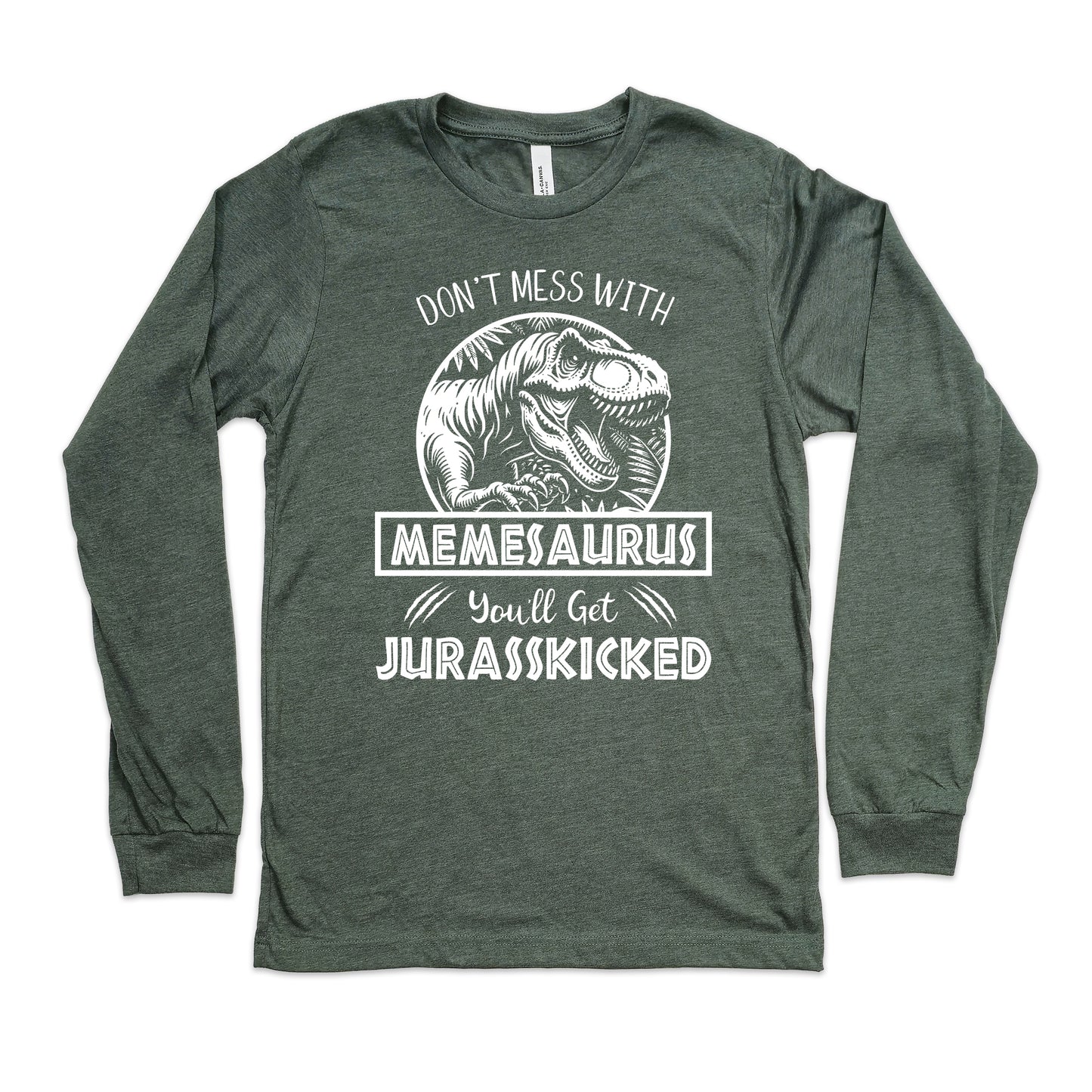 Jurassic Memesaurus Shirt Long Sleeve | Long Sleeve Meme Shirt