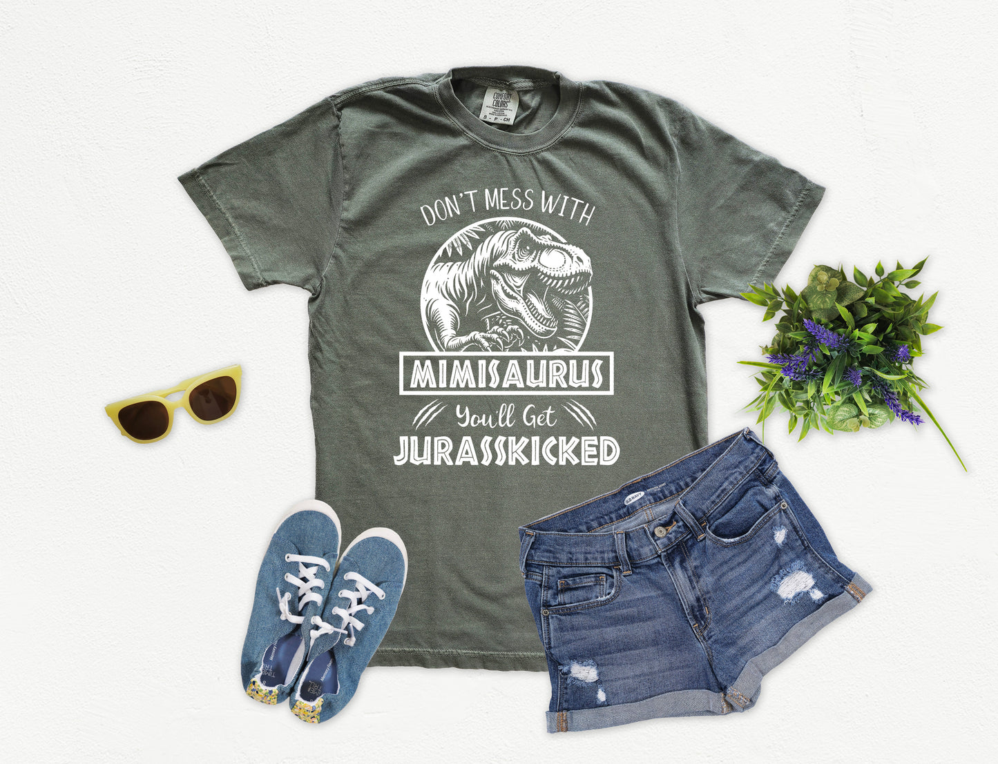 Jurassic Mimisaurus Shirt | Comfort Colors Vintage Style Mimi Shirt