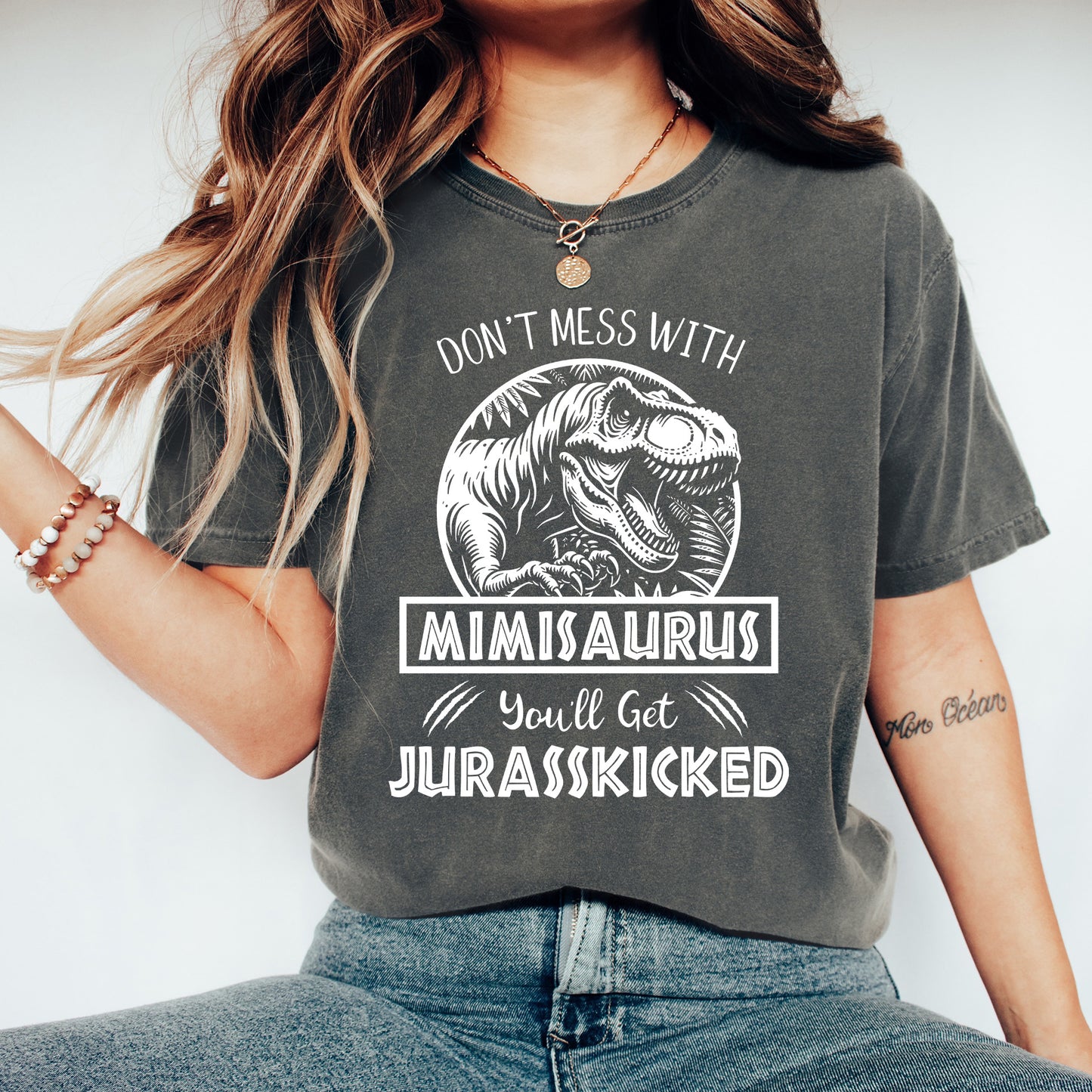 Jurassic Mimisaurus Shirt | Comfort Colors Vintage Style Mimi Shirt