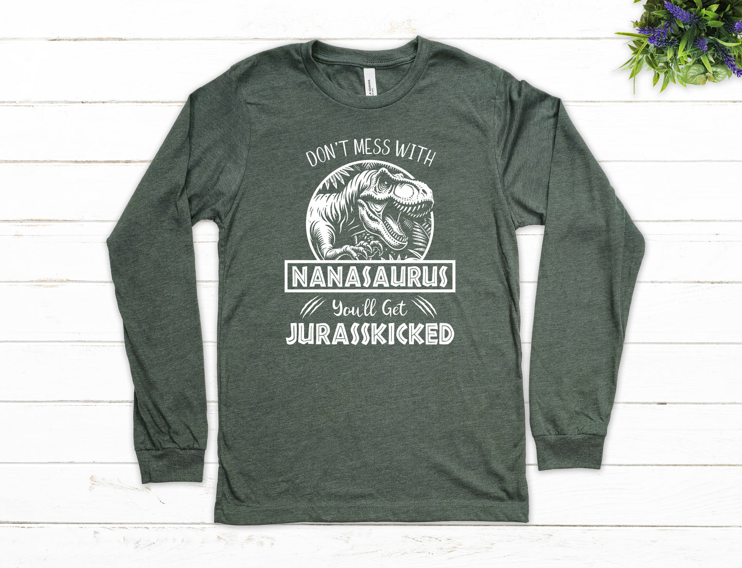 Jurassic Nanasaurus Shirt Long Sleeve | Long Sleeve Nana Shirt