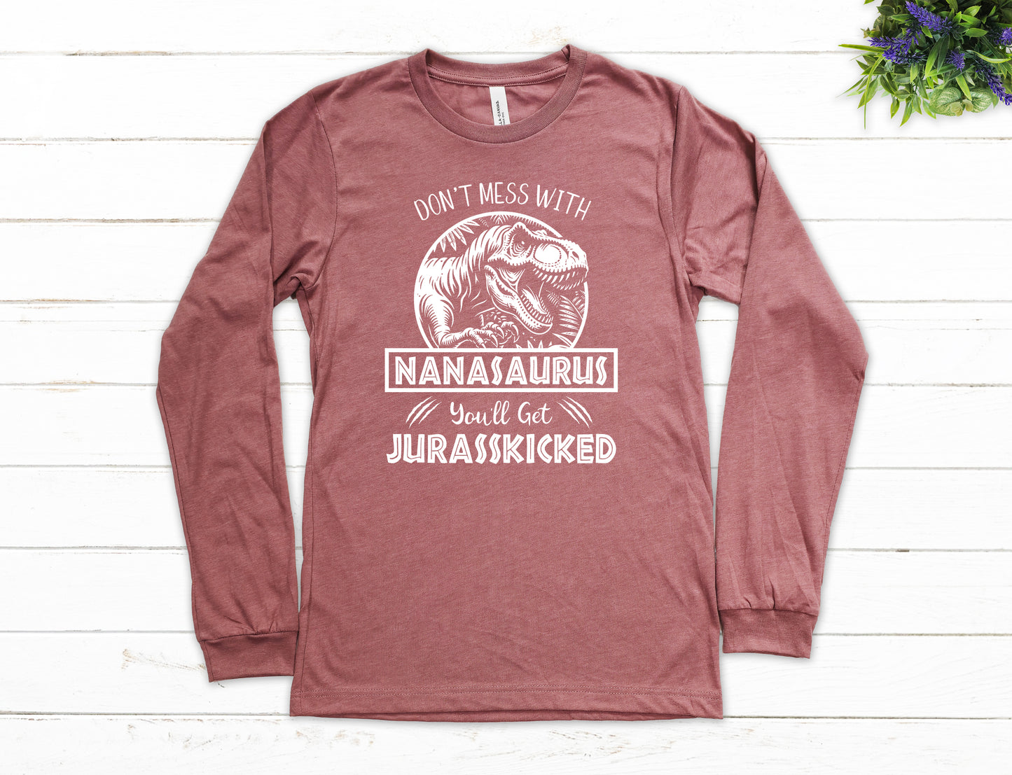 Jurassic Nanasaurus Shirt Long Sleeve | Long Sleeve Nana Shirt