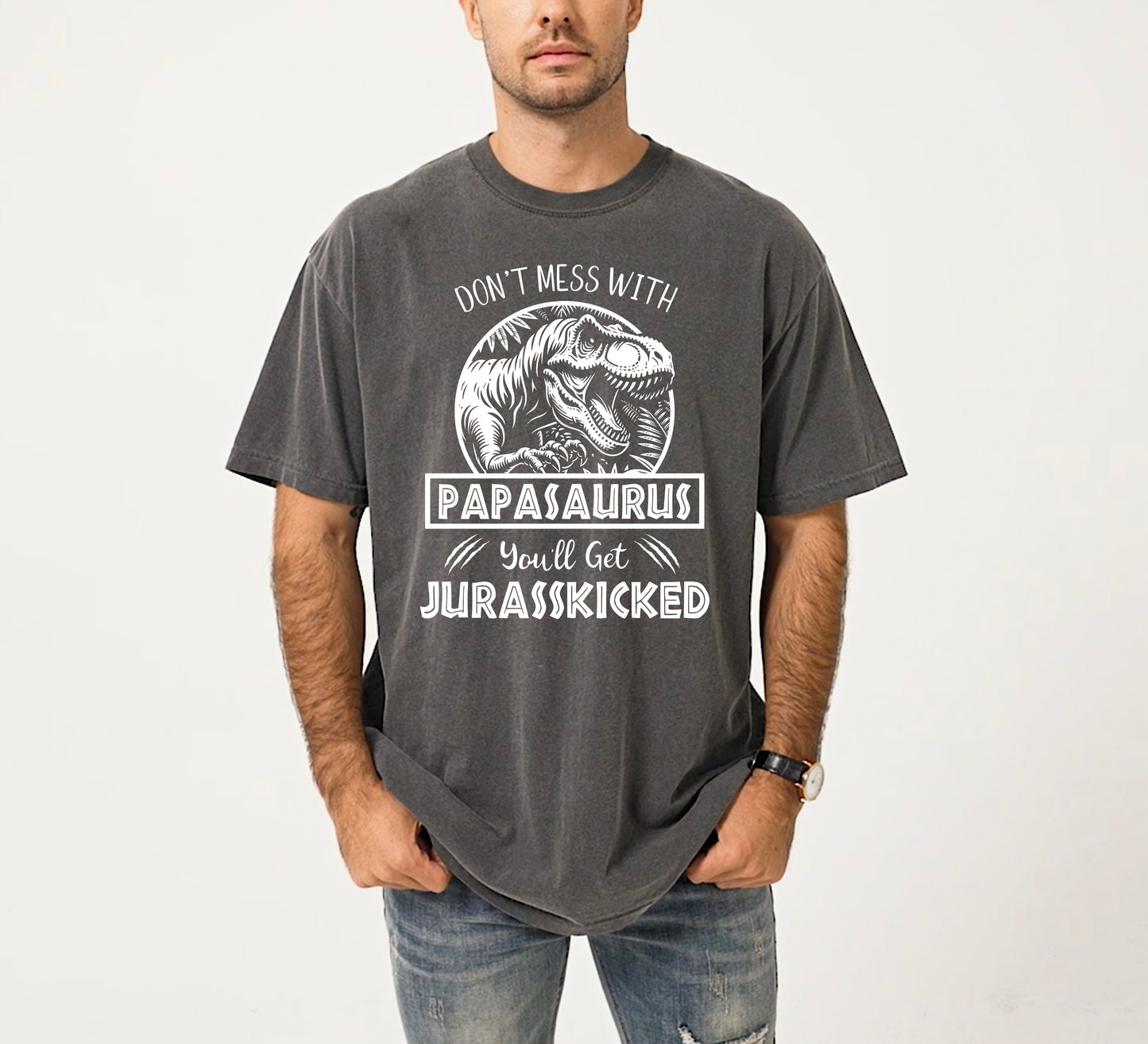 Jurassic Papasaurus Shirt | Comfort Colors Vintage Style Grandpa Shirt