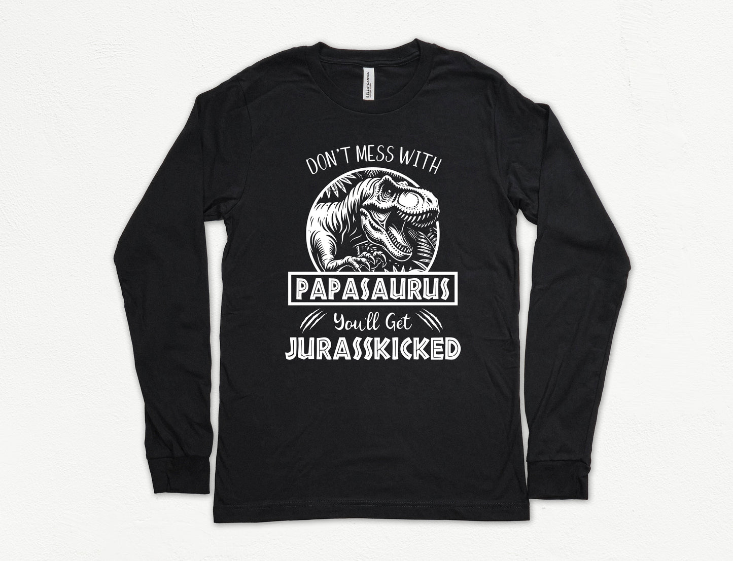 Jurassic Papasaurus Shirt Long Sleeve | Long Sleeve Grandpa Shirt