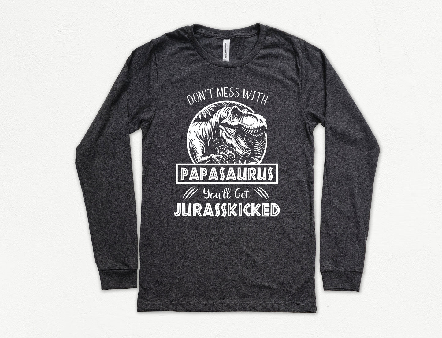 Jurassic Papasaurus Shirt Long Sleeve | Long Sleeve Grandpa Shirt