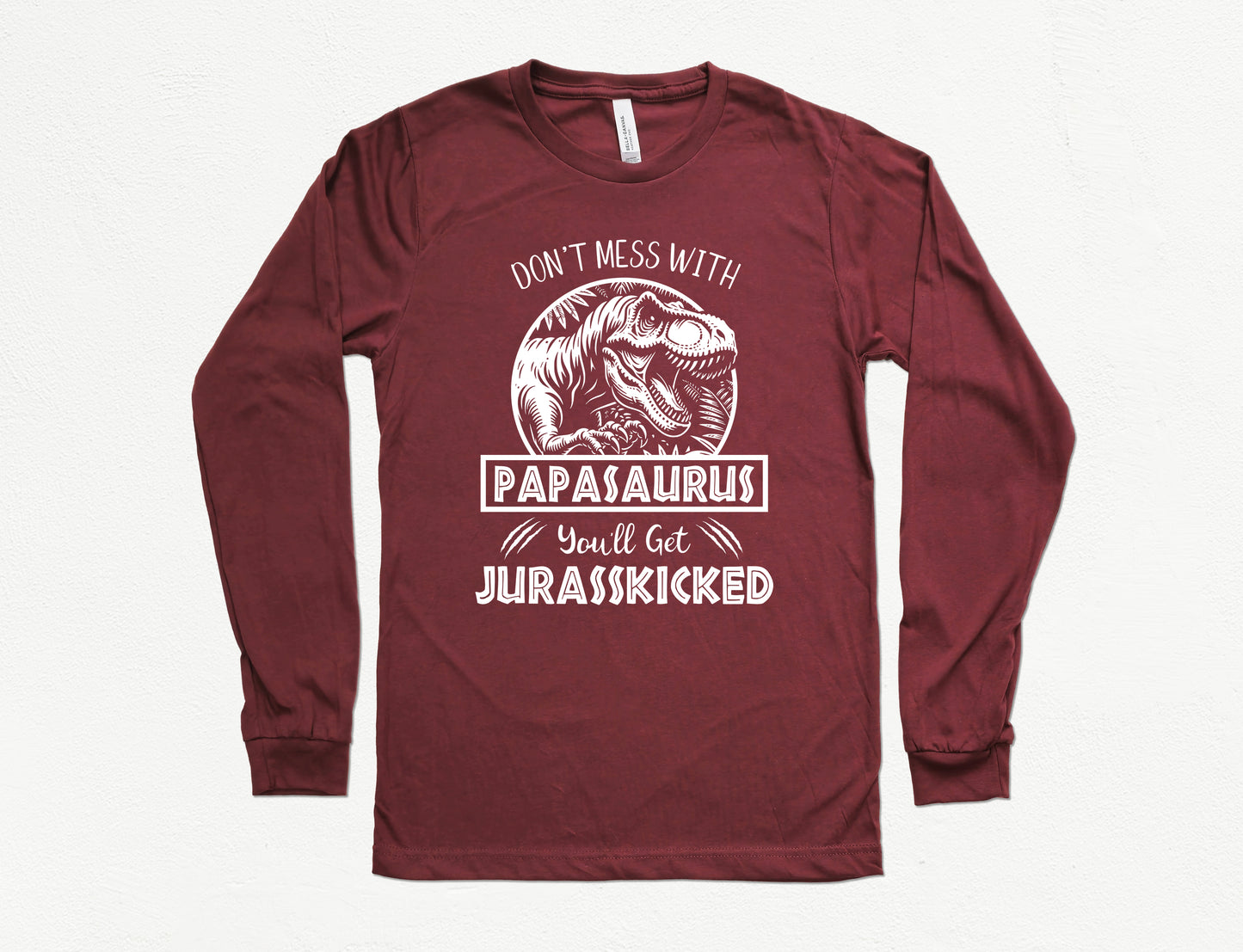 Jurassic Papasaurus Shirt Long Sleeve | Long Sleeve Grandpa Shirt