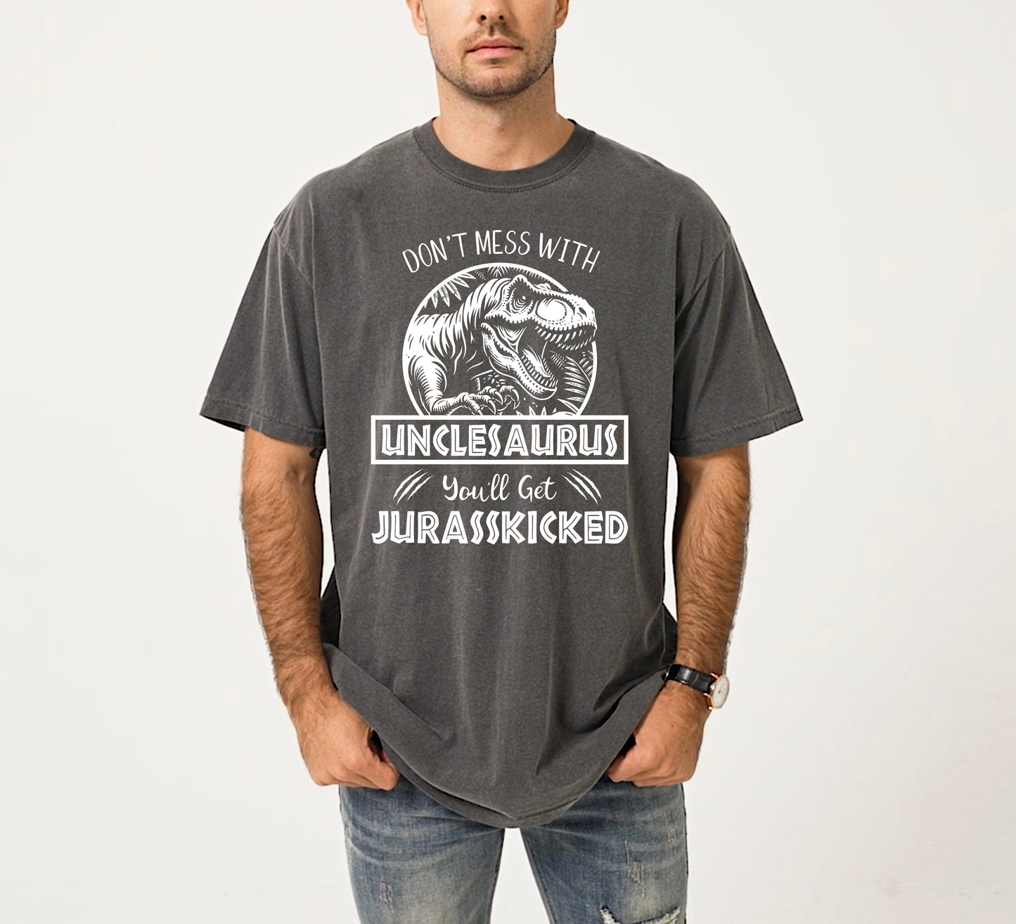 Jurassic Unclesaurus Shirt | Comfort Colors Vintage Style Uncle Shirt
