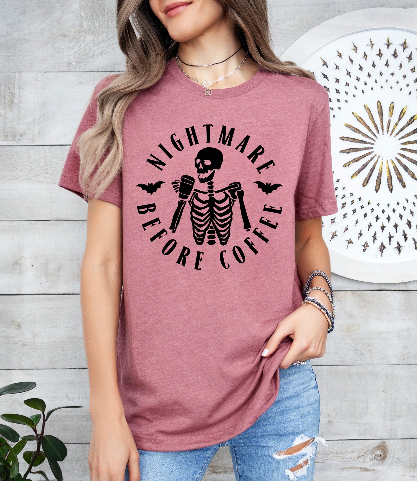 Nightmare Before Coffee Halloween Shirt | Light Garment