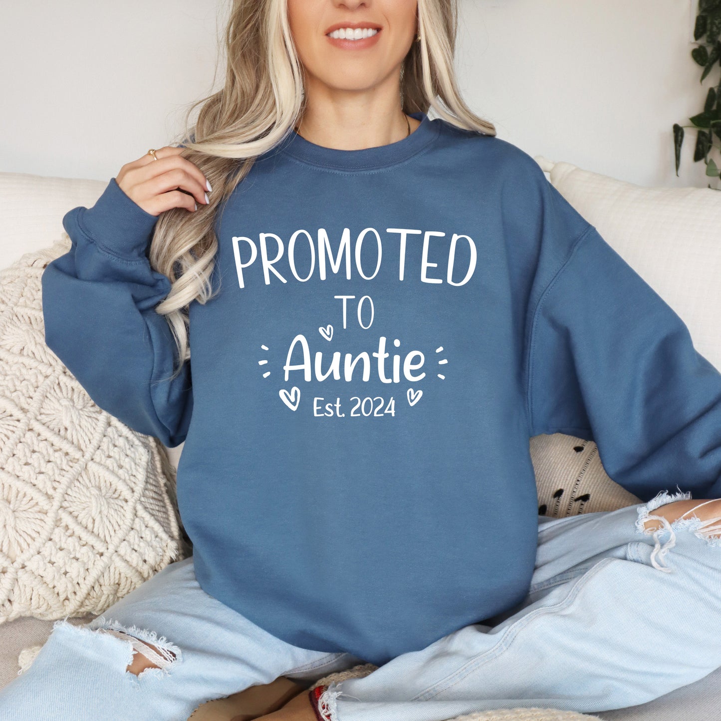 Custom Promoted to Auntie Sweatshirt | First Time Aunt Sweatshirt
