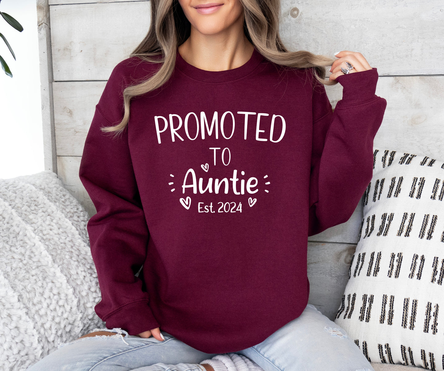 Custom Promoted to Auntie Sweatshirt | First Time Aunt Sweatshirt