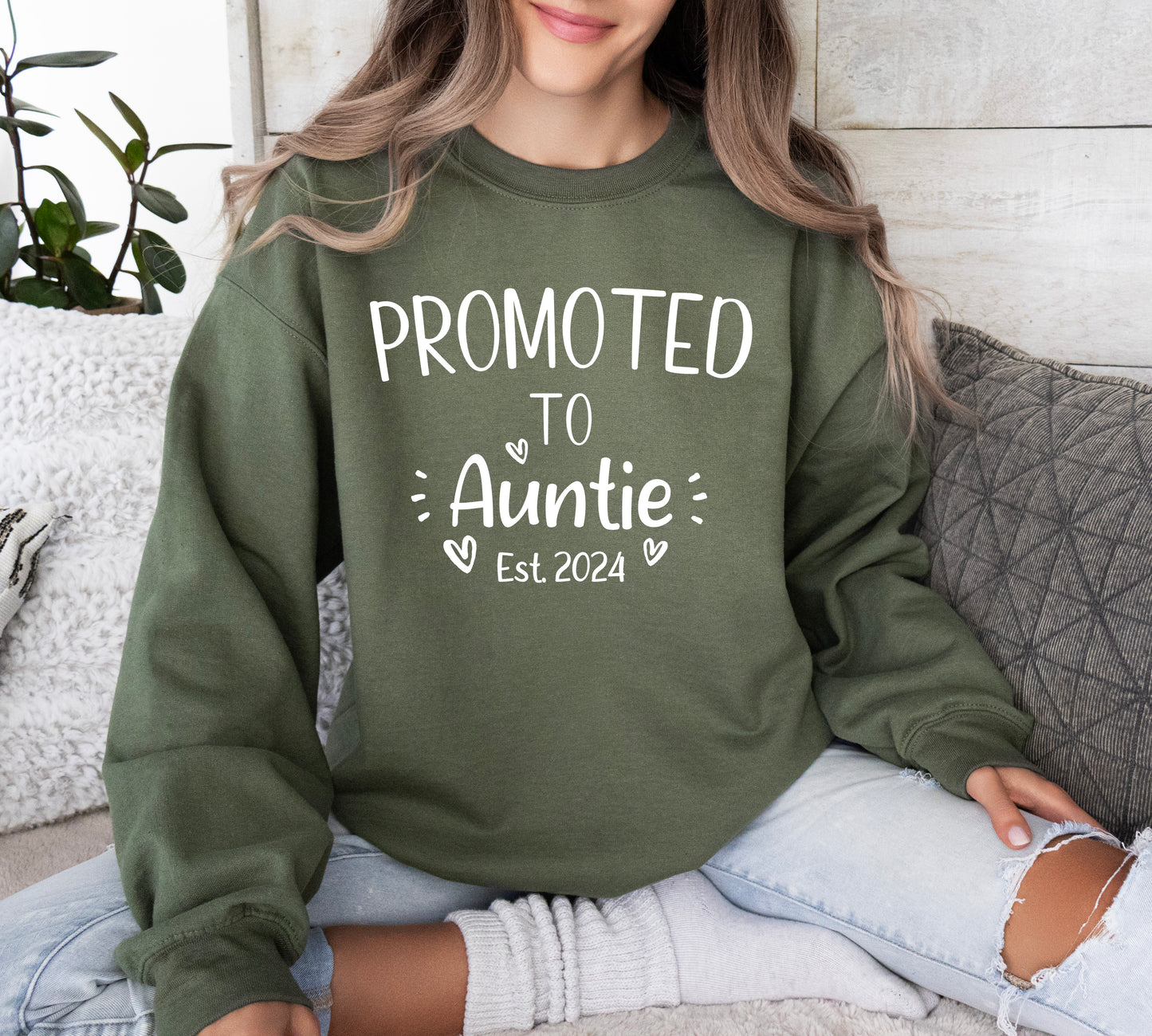 Custom Promoted to Auntie Sweatshirt | First Time Aunt Sweatshirt