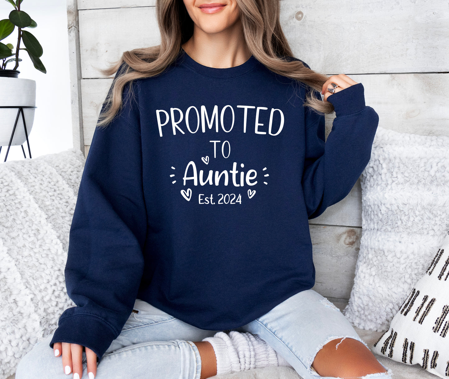 Custom Promoted to Auntie Sweatshirt | First Time Aunt Sweatshirt