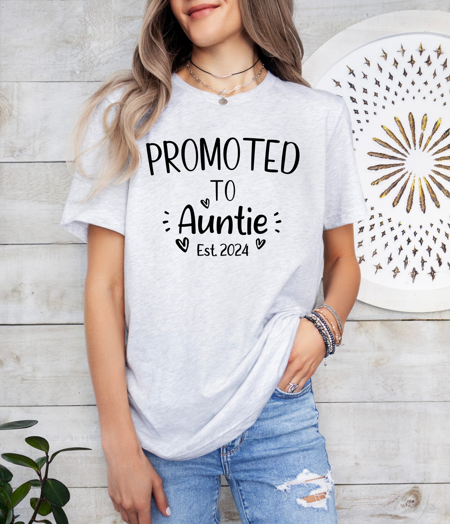 Custom Promoted to Auntie Shirt | First Time Aunt Shirt | Light Garment