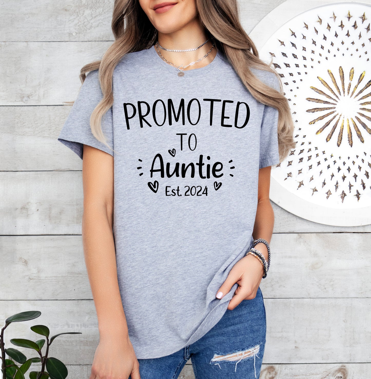 Custom Promoted to Auntie Shirt | First Time Aunt Shirt | Light Garment