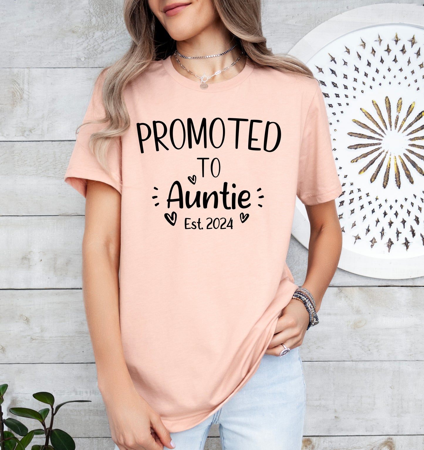 Custom Promoted to Auntie Shirt | First Time Aunt Shirt | Light Garment