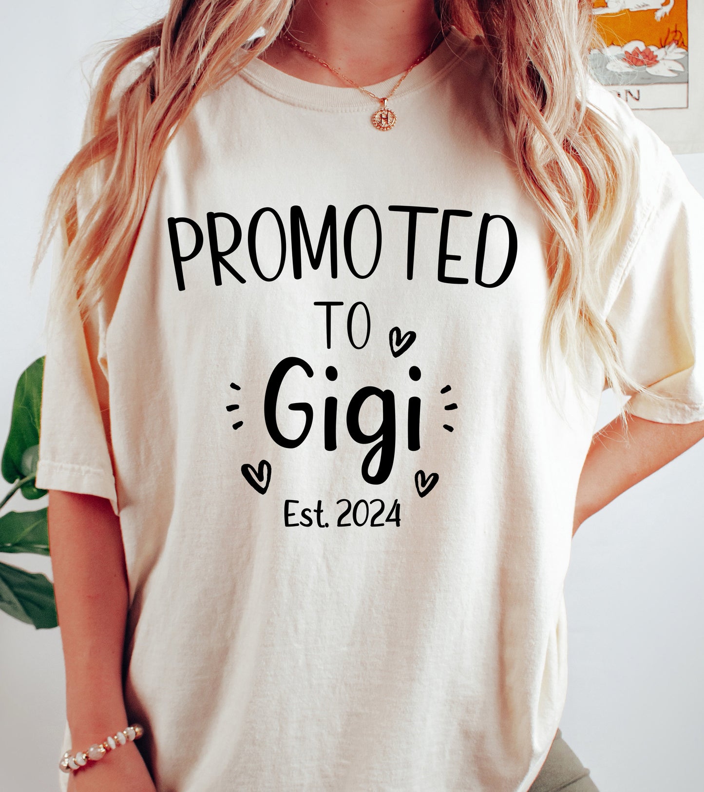 Custom Promoted To Gigi Shirt | Comfort Colors Vintage Style Gigi Shirt